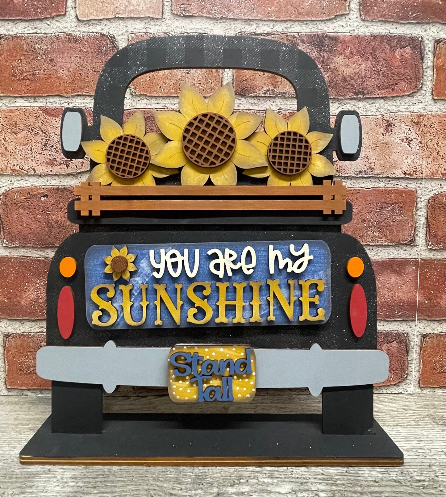 Sunflower Truck, You are my Sunshine with the removable pieces unpainted wood cutouts, ready for you to paint, includes truck