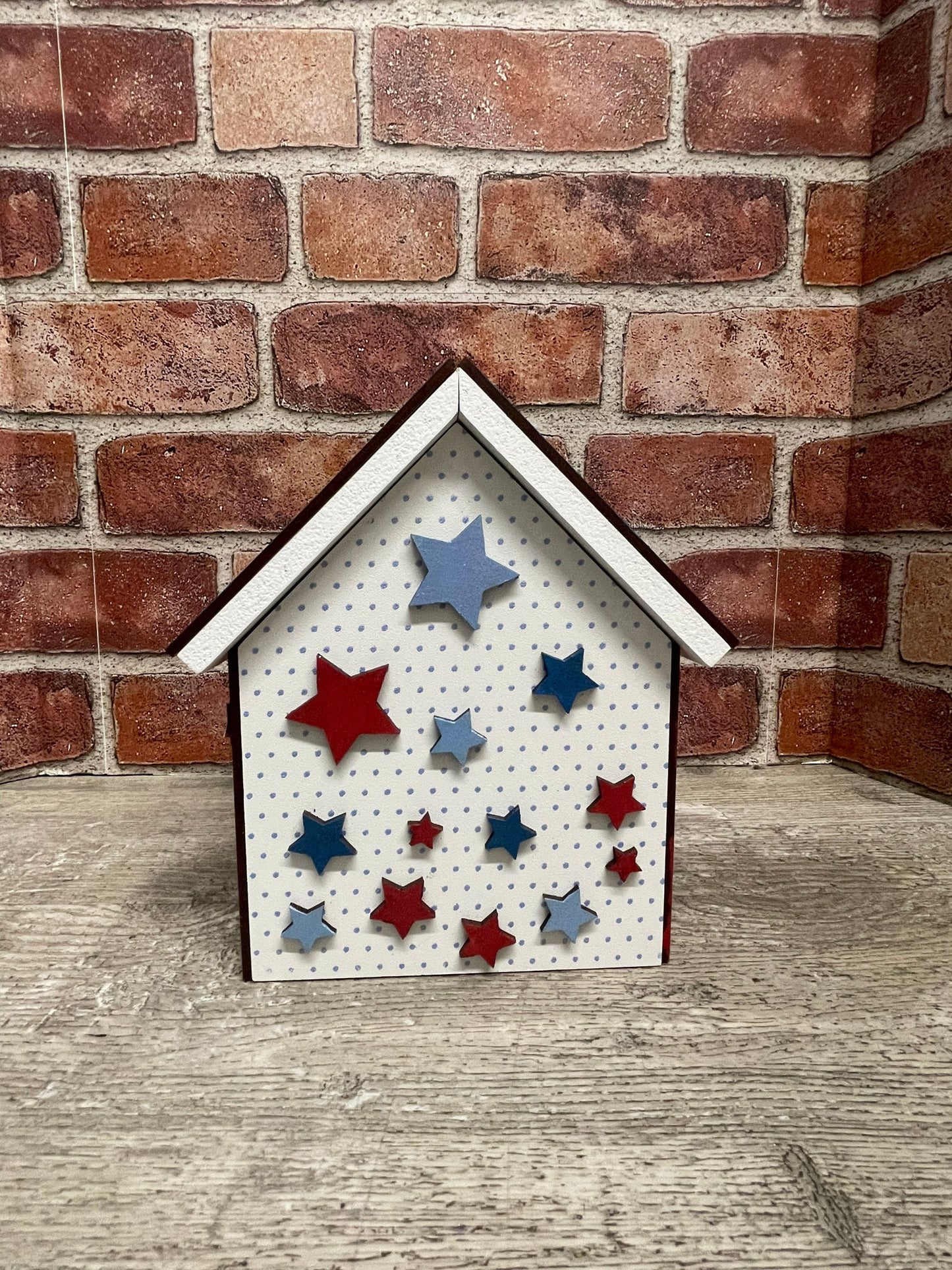 Patriotic Birdhouse add ons unpainted wooden cutout - ready for you to paint, birdhouse is not included