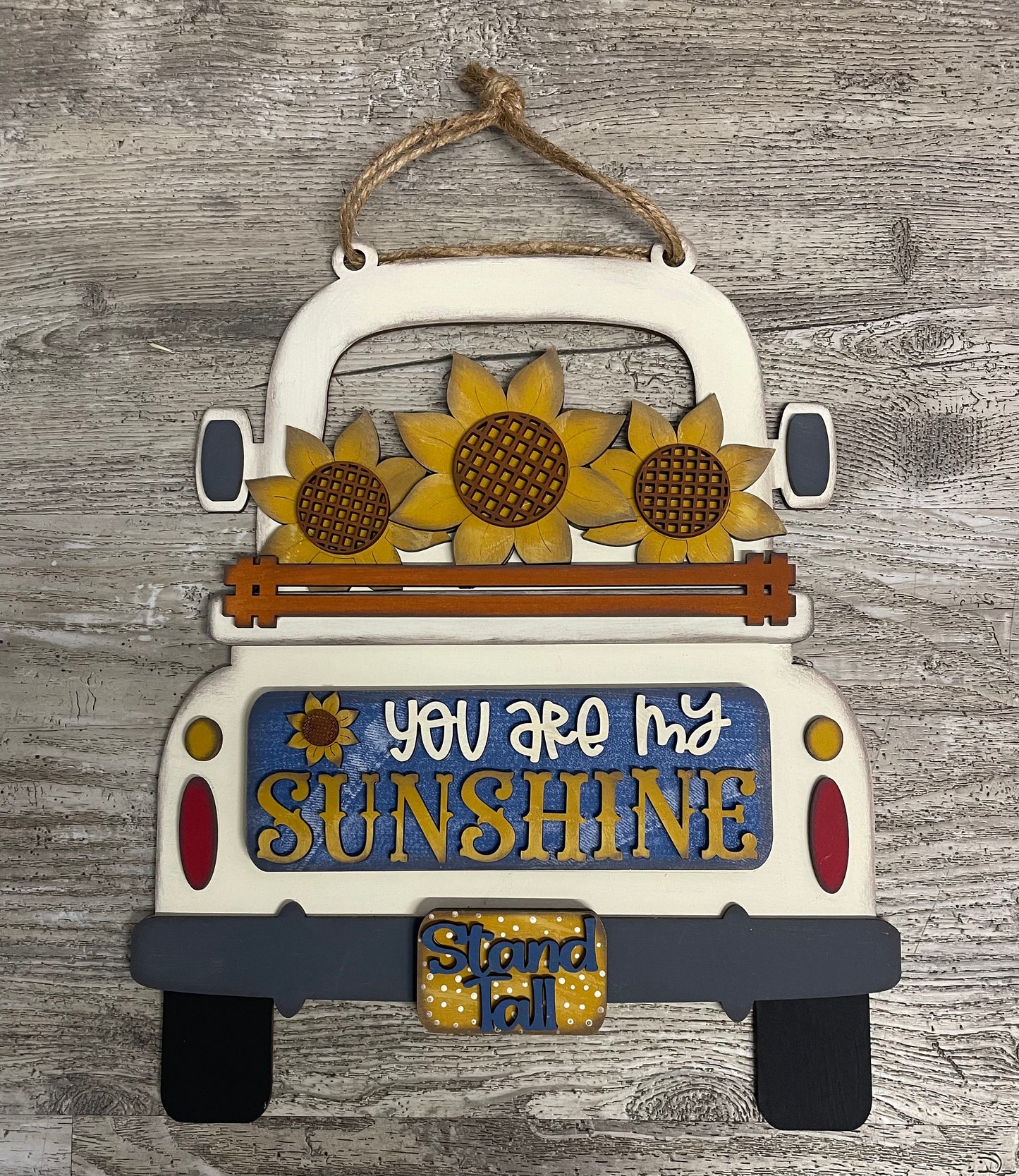 Sunflower Truck, You are my Sunshine with the removable pieces unpainted wood cutouts, ready for you to paint, includes truck