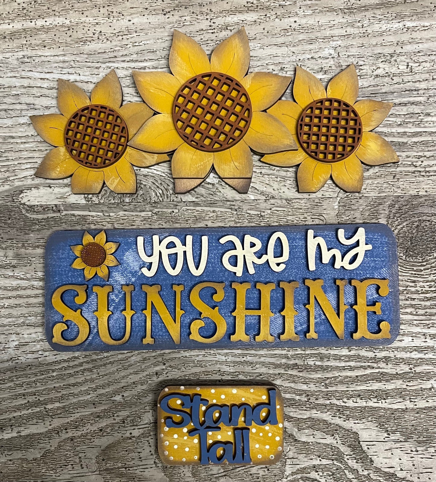 Unpainted Sunflower changeable insert cutouts only, Sunflower inserts ready for you to paint, truck not included